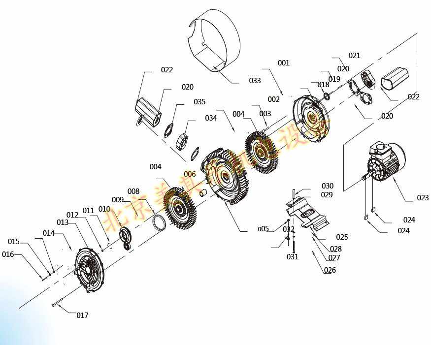 高壓鼓風機內部結構爆炸圖